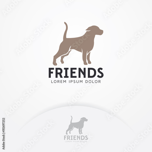 Dog logo. Dog silhouette for icons  symbols of animal care logo  pet food  veterinary. Veterinarian logo template