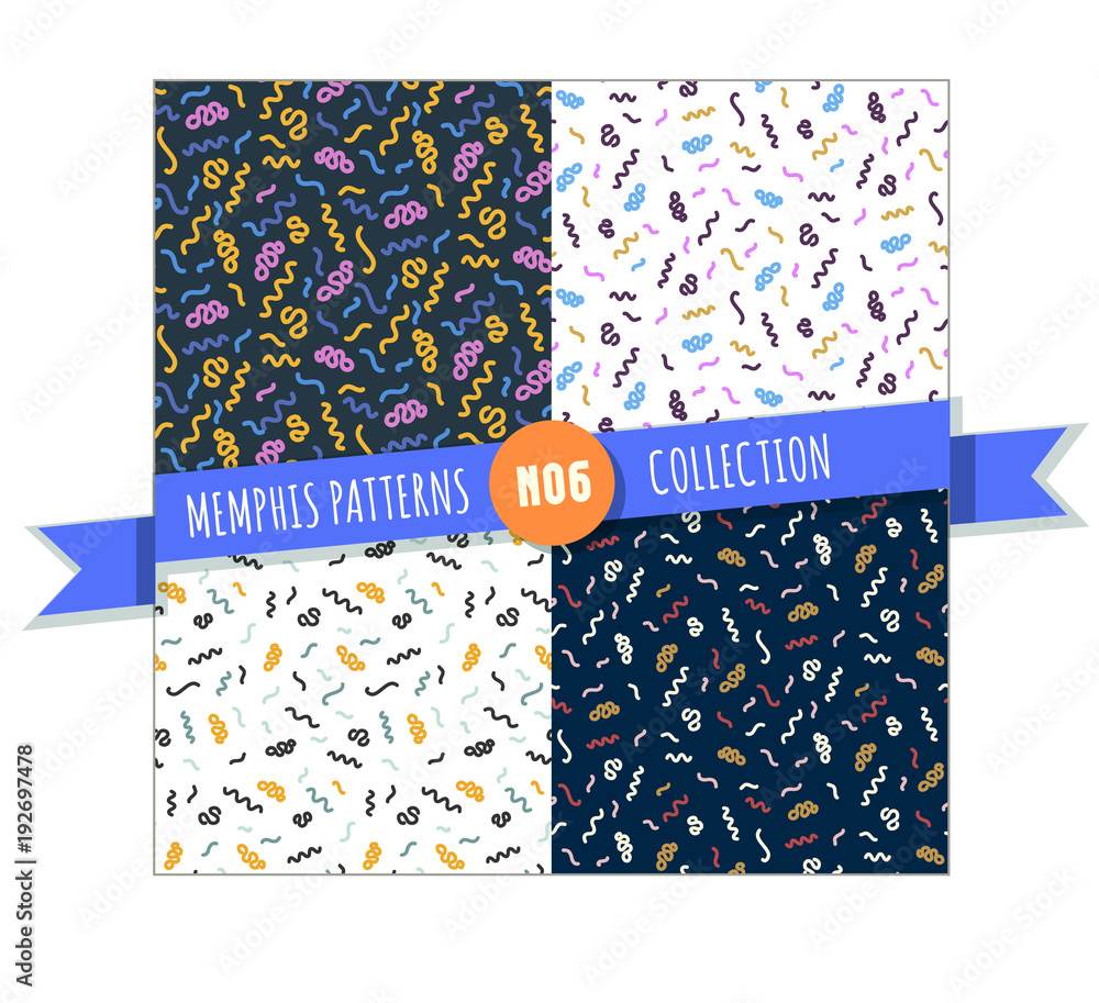 Memphis seamless pattern collection