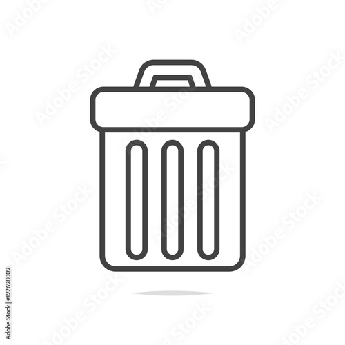 Trash bin line icon vector