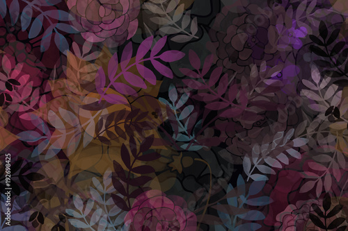 Obraz na płótnie Ręcznie malowane akwarela vintage kwiatowy tekstura tło