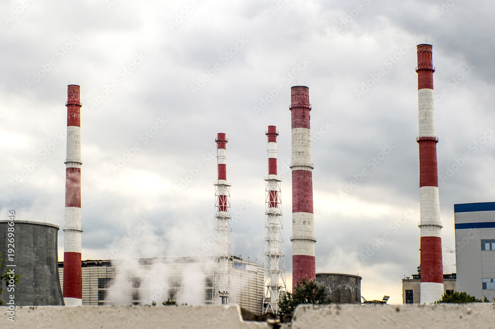 The view from behind the fence at the heating plant. Blurry. The photo was taken in soft lens