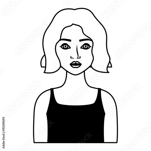 beautiful woman avatar character vector illustration design