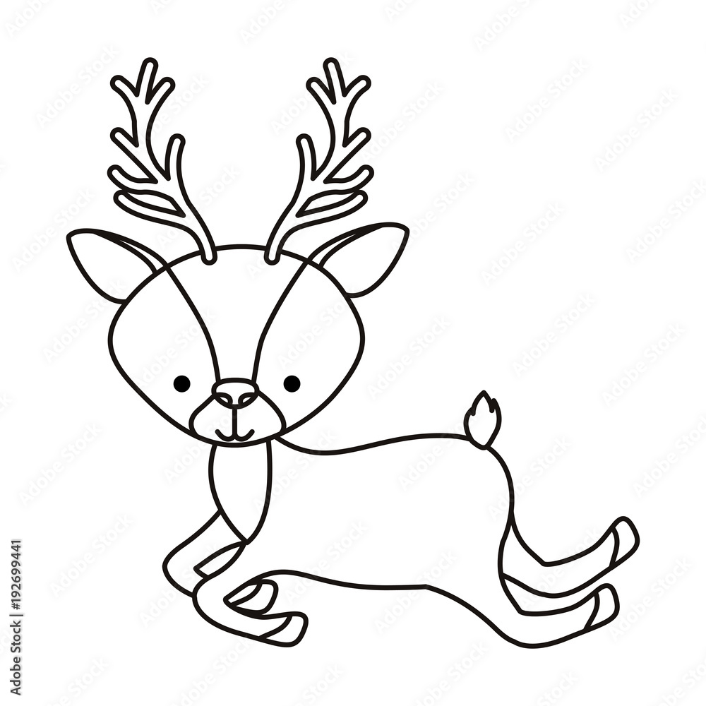 Fototapeta premium beautiful reindeer woodland character vector illustration design