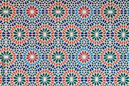arabic style pattern multi color pieces form white lines photo