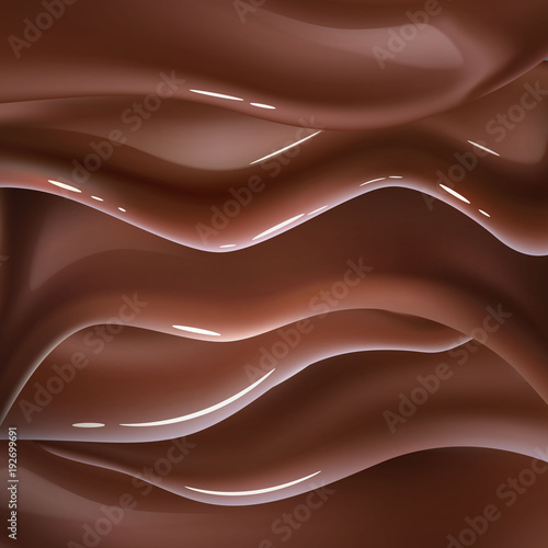Vector realistic chocolate liquid wave background