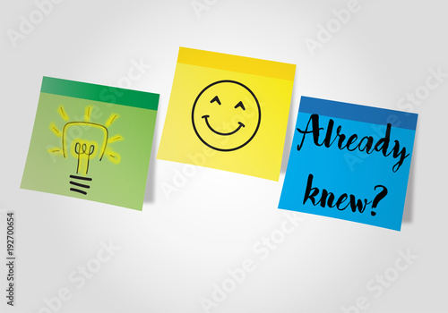 Photography Already known - on colorful sticky notes