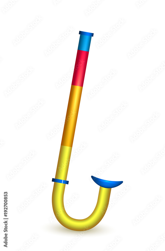 Vector realistic scuba diving snorkel tube Vector realistic scuba diving snorkel tube