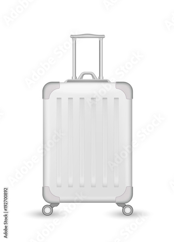 Vector realistic travel suitcase bag mockup