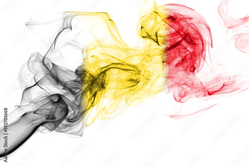 Fototapeta premium Belgium flag smoke