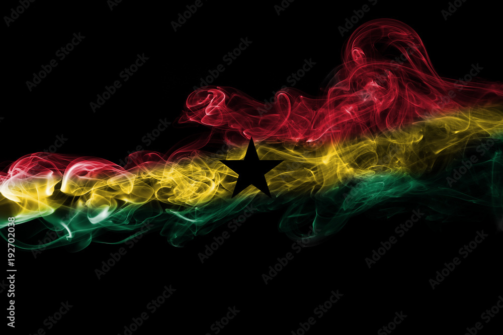 Obraz premium Ghana smoke flag