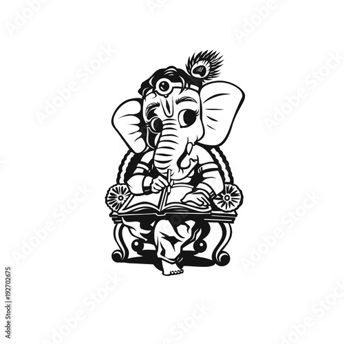Black lord ganesh vector illustration design.