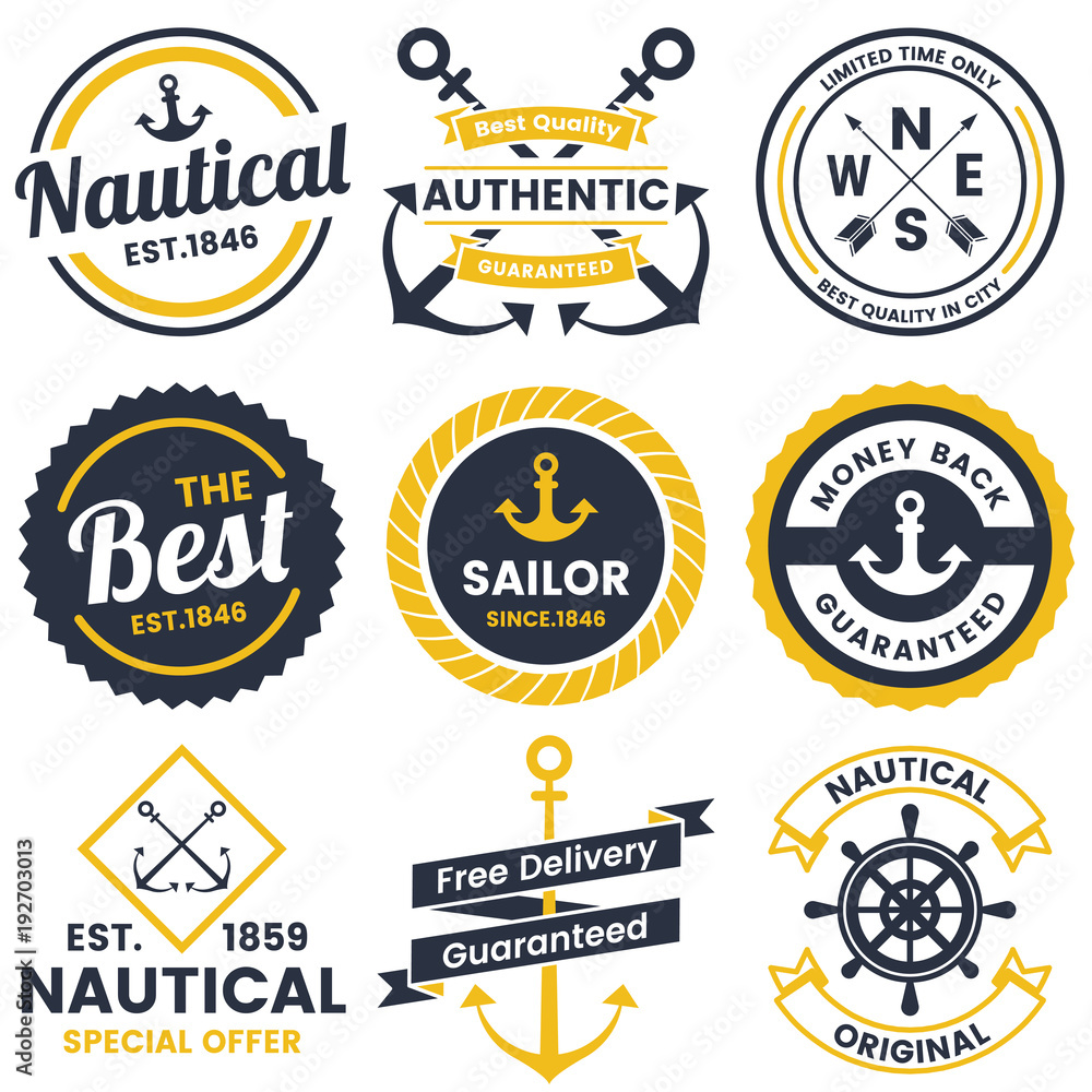 nautical Retro Vector Logo for banner