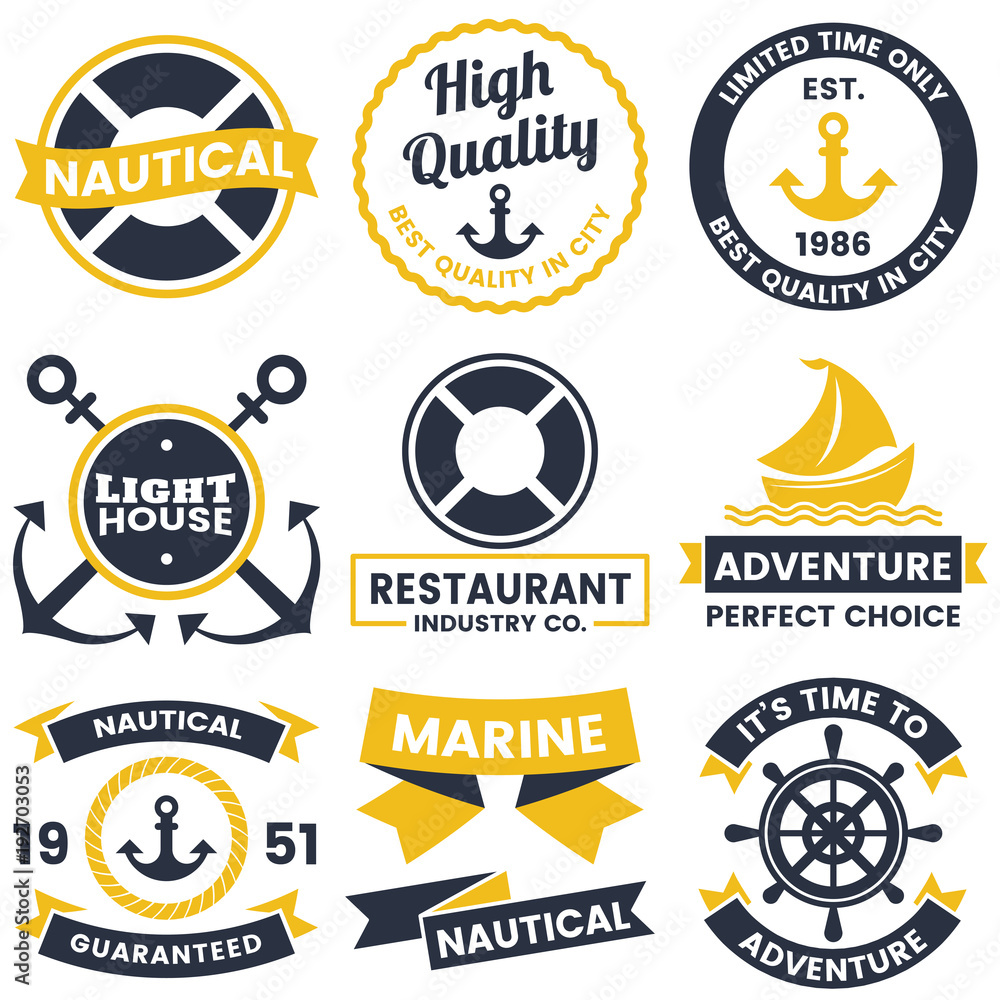 Naklejka premium nautical Retro Vector Logo for banner