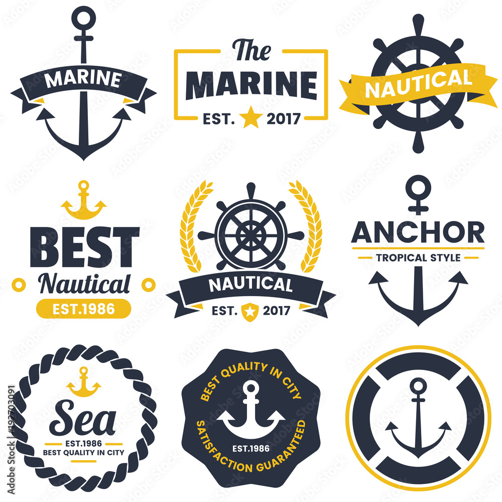 nautical Retro Vector Logo for banner