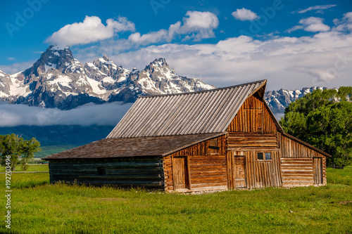 Old barn in Grand Teton Mountains