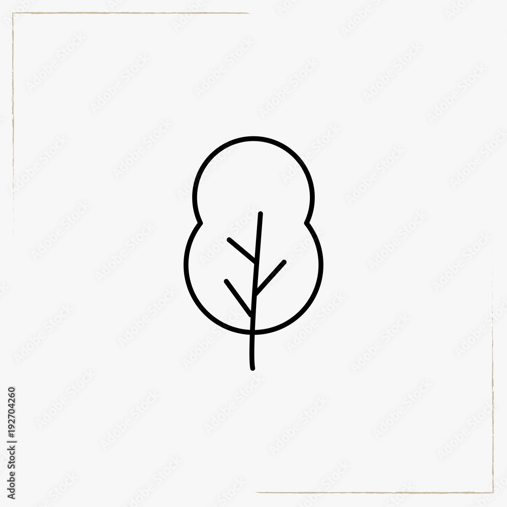 tree leafs line icon tree leafs line icon