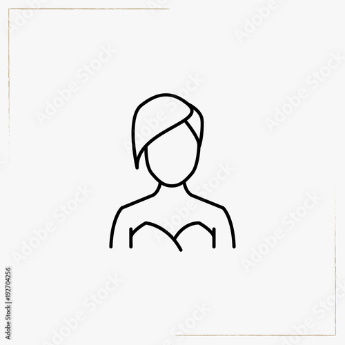 singer lady avatar line icon