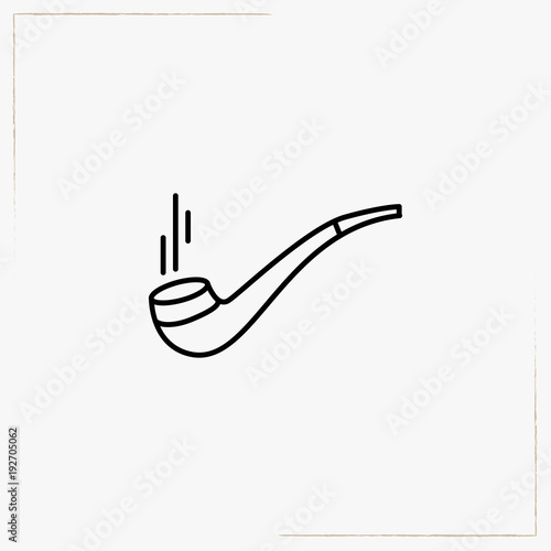smoking pipe line icon