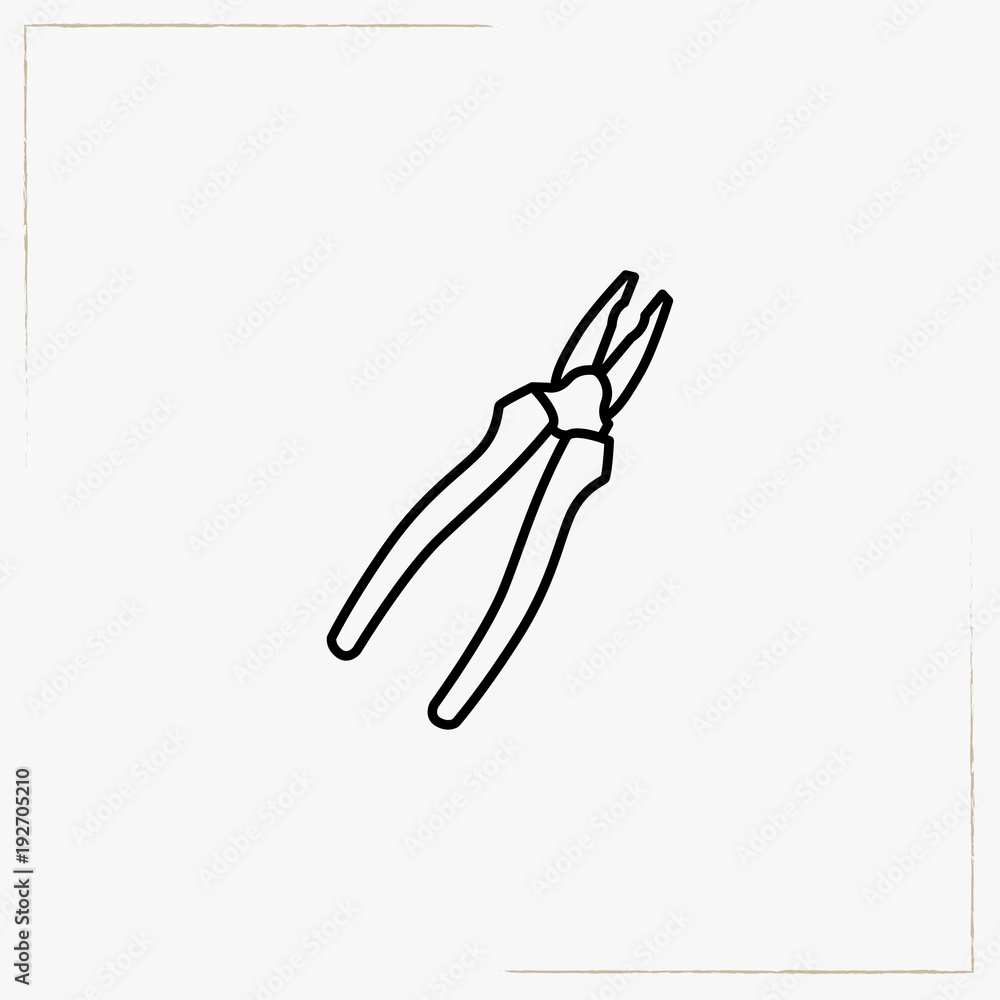 Obraz premium pliers line icon