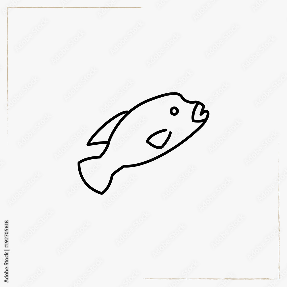 fish line icon fish line icon