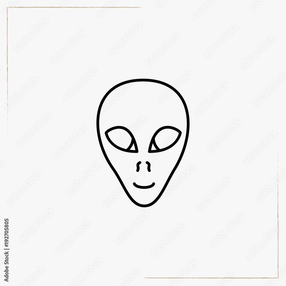 alien line icon