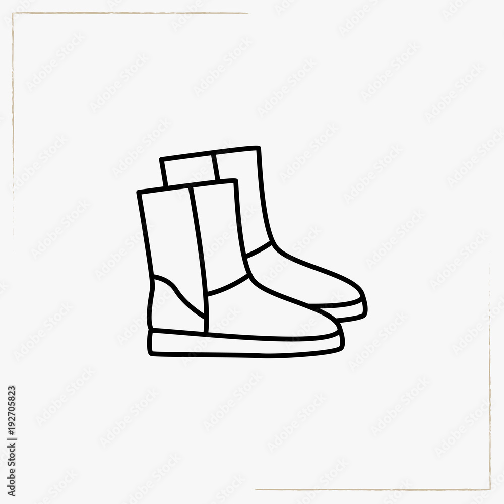 felt boots line icon felt boots line icon