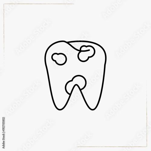 dental plaque line icon