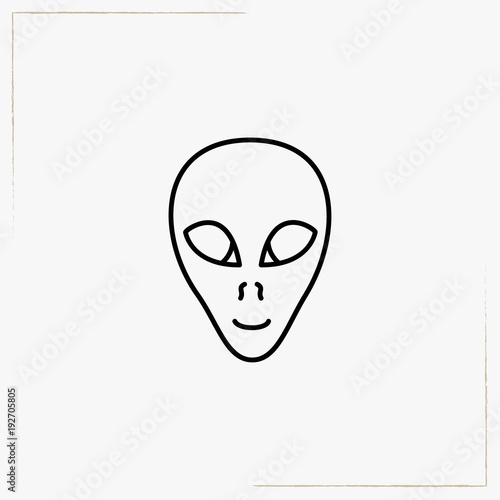 alien line icon