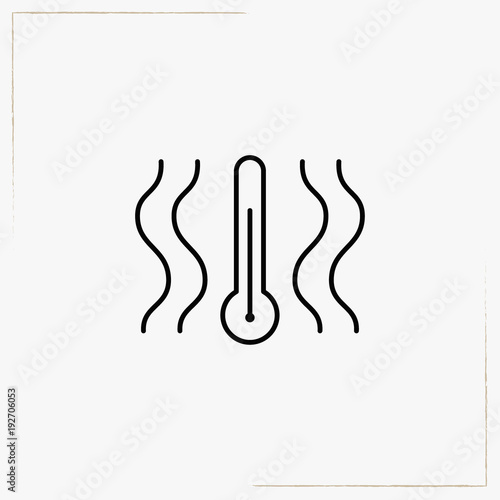 warm temperature line icon