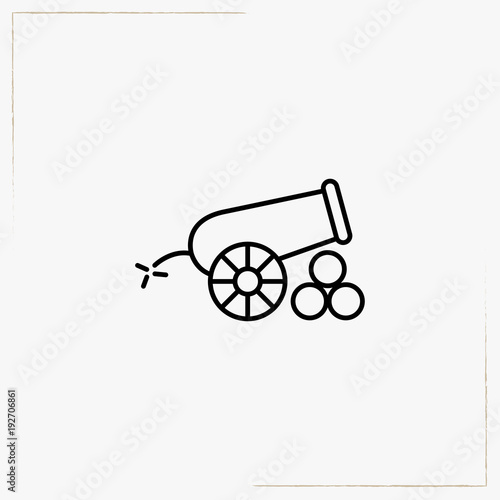 cannon line icon