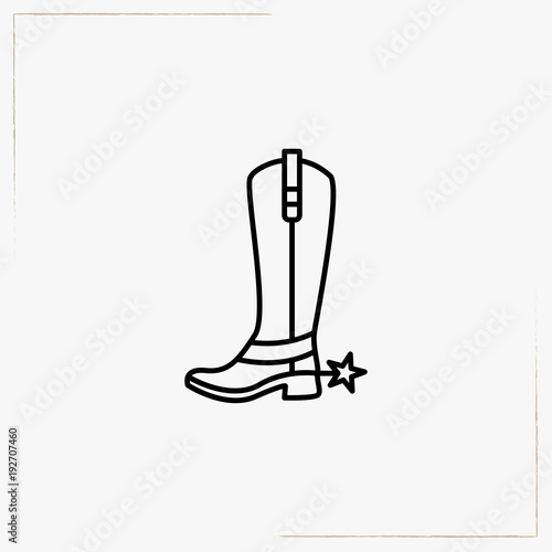 cowboy boots line icon