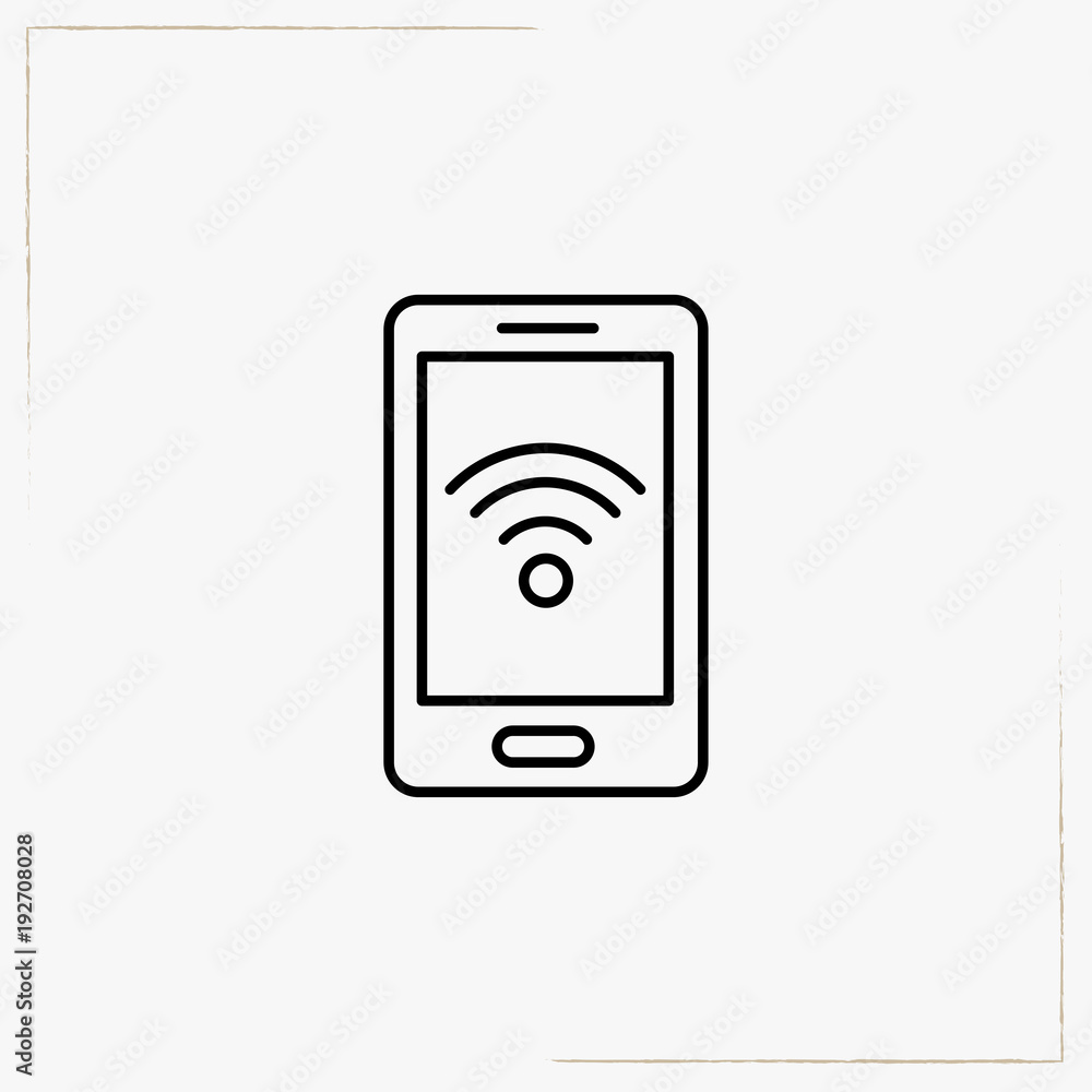 mobile wireless network line icon mobile wireless network line icon
