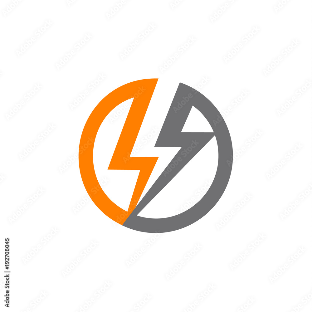Renewable sources of energy, lightning in circle abstract vector logo. Renewable sources of energy, lightning in circle abstract vector logo.