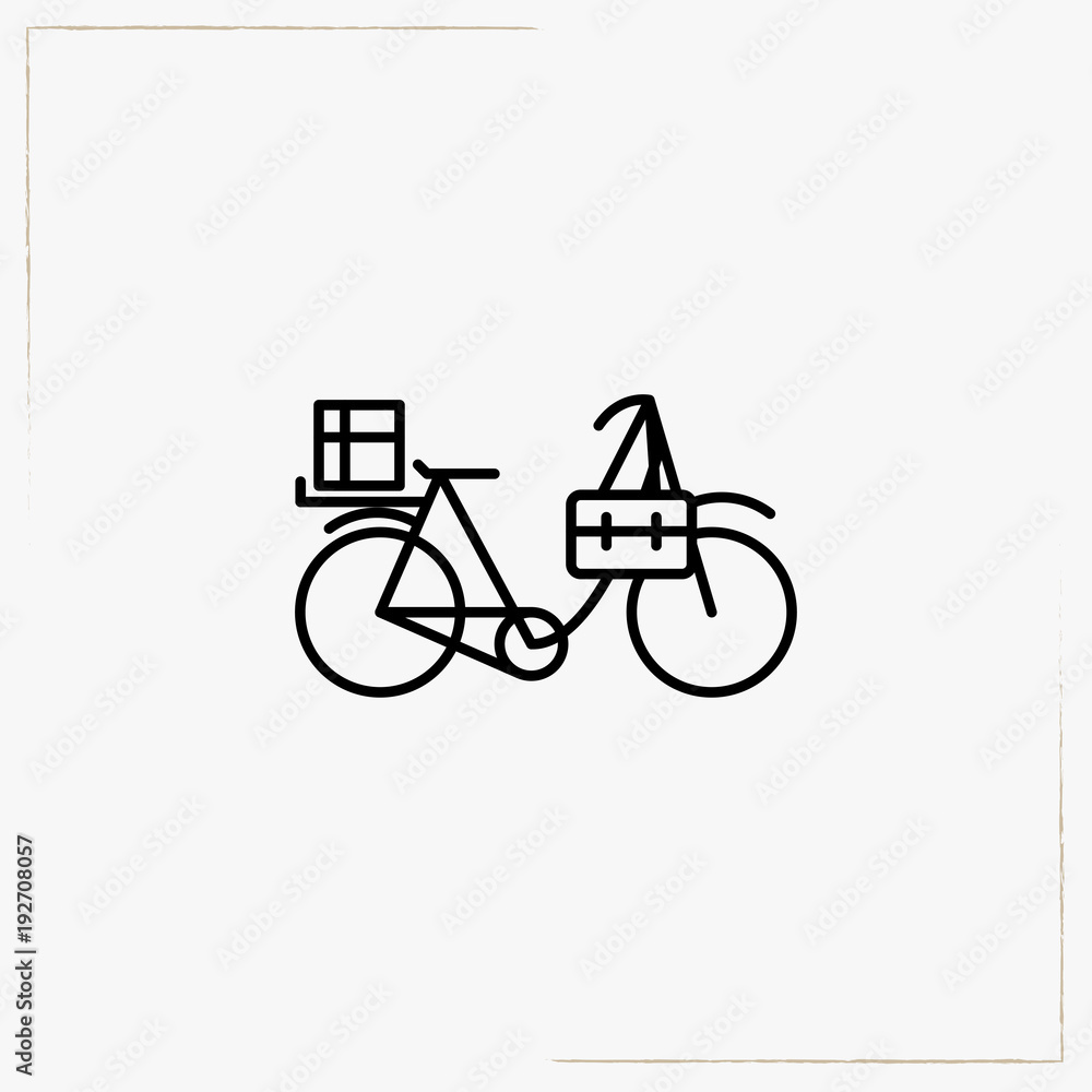 postman bicycle line icon postman bicycle line icon