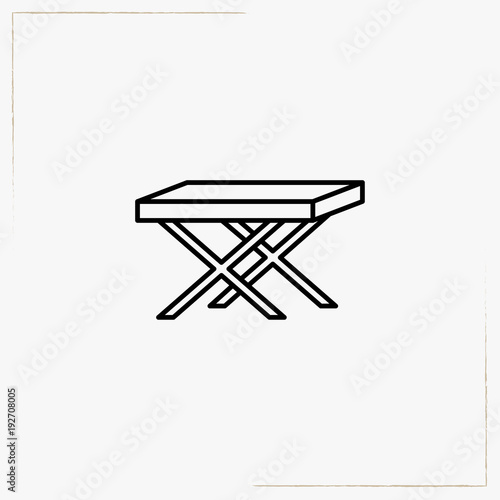 picnic table line icon