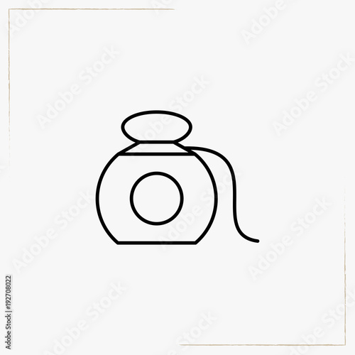 dental floss line icon