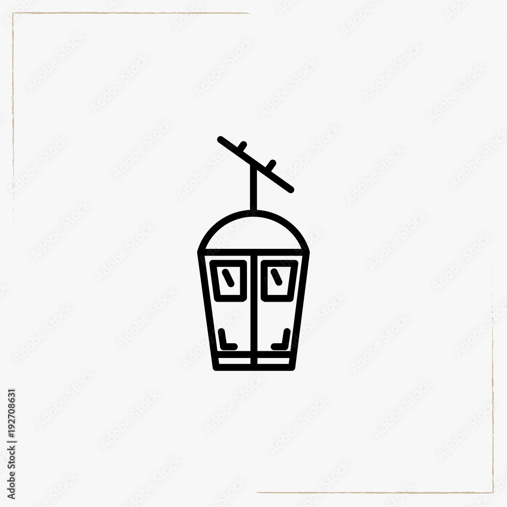 funicular cabin line icon