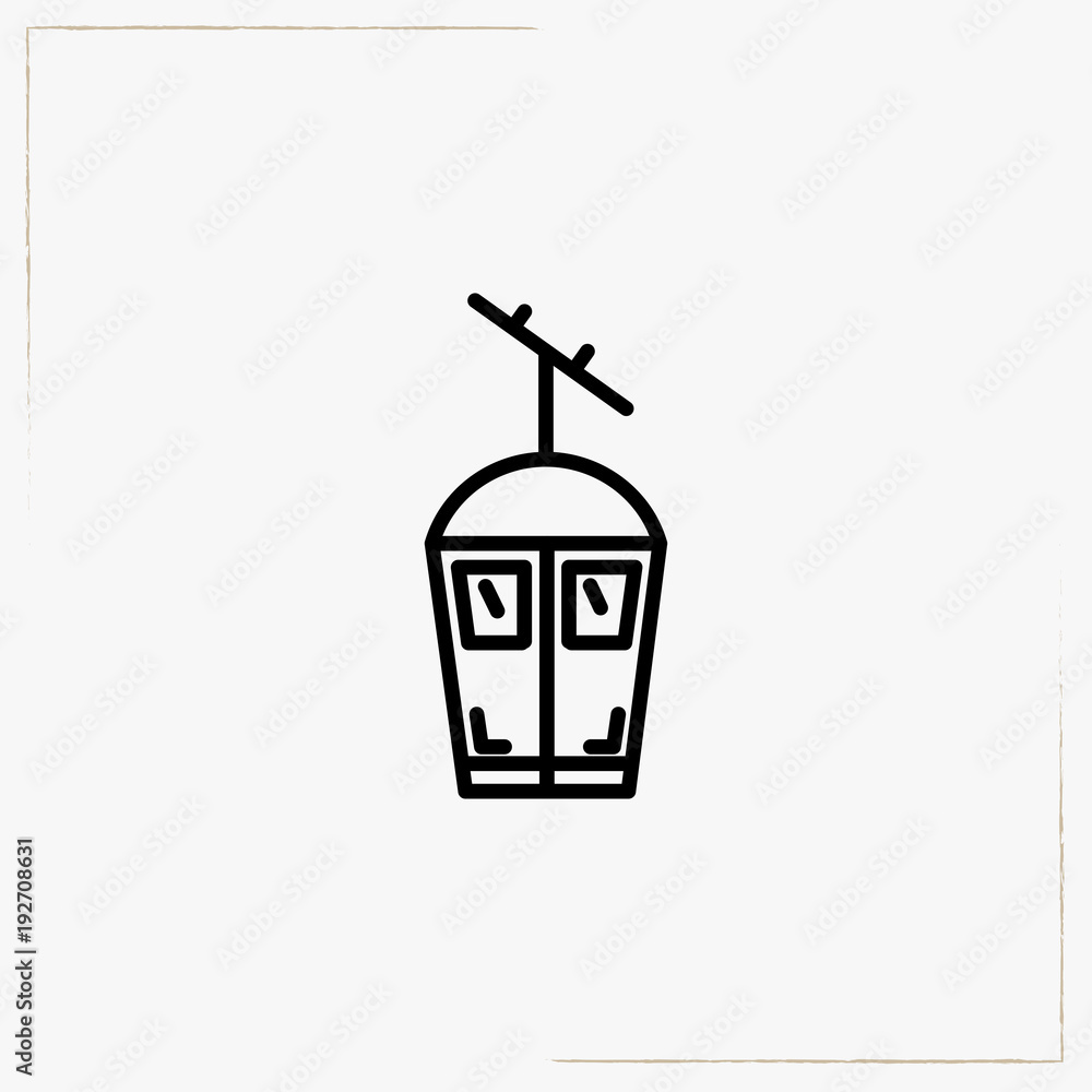 funicular cabin line icon funicular cabin line icon