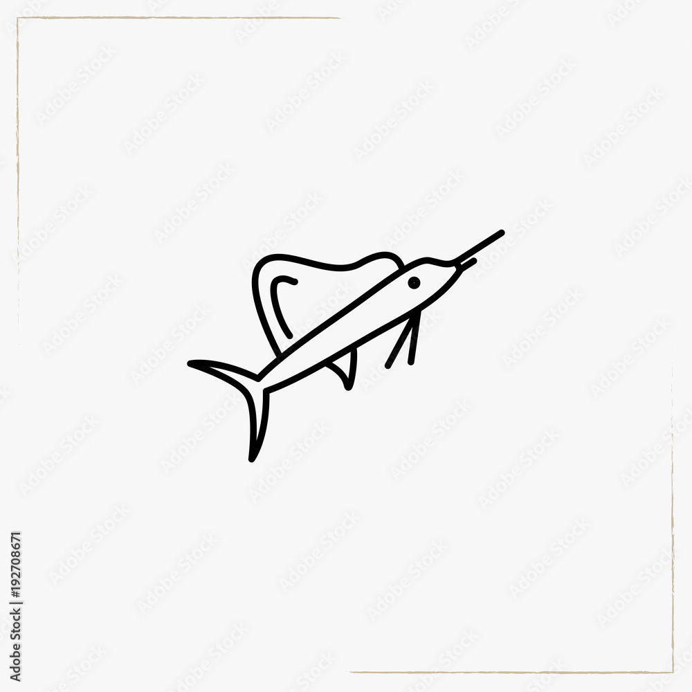 swordfish line icon swordfish line icon