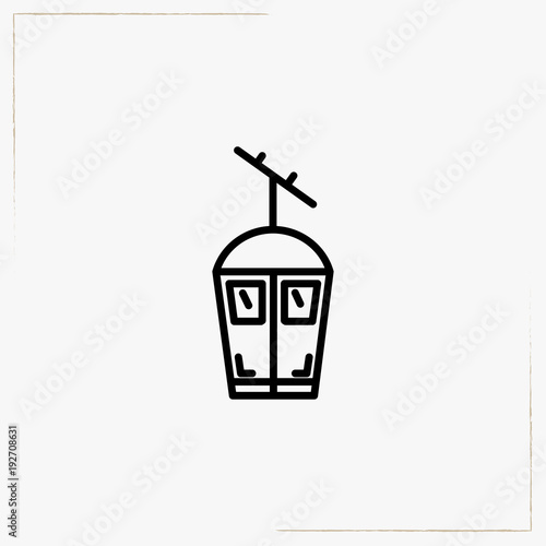funicular cabin line icon
