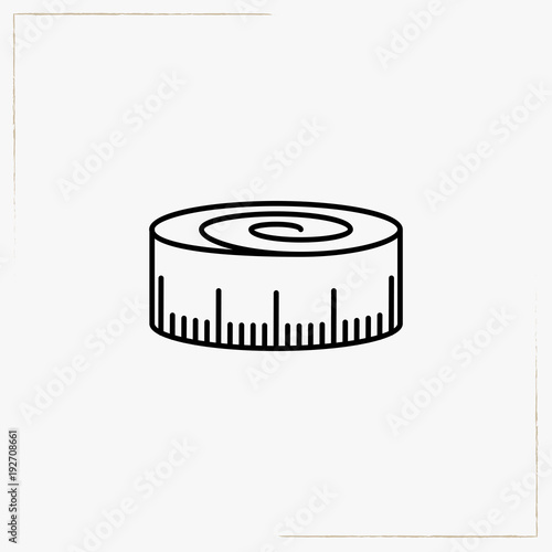 ruler roll line icon