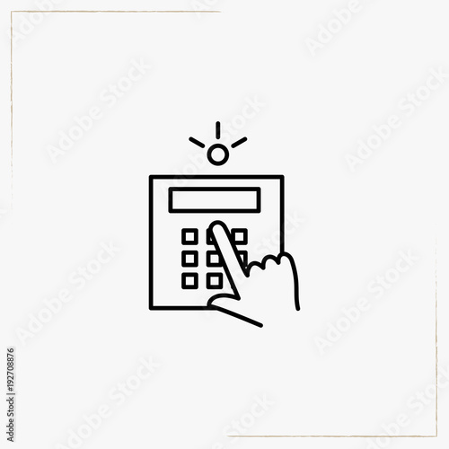security code dial line icon