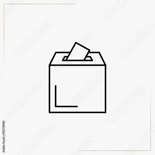 voting box line icon