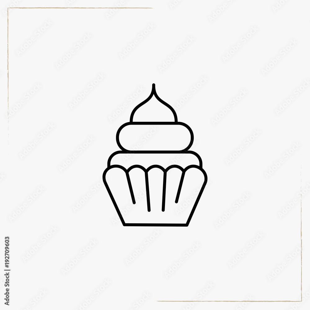 cup cake line icon cup cake line icon