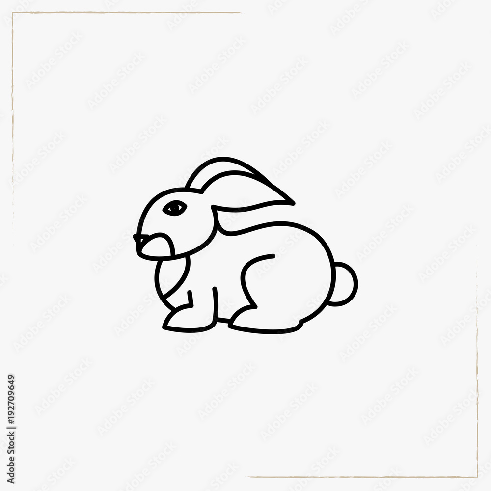 Fototapeta premium rabbit line icon