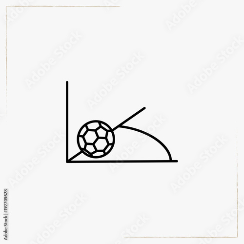 football corner kick line icon