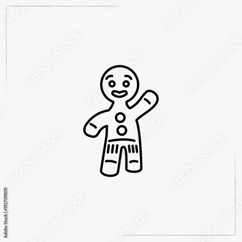 gingerbread line icon
