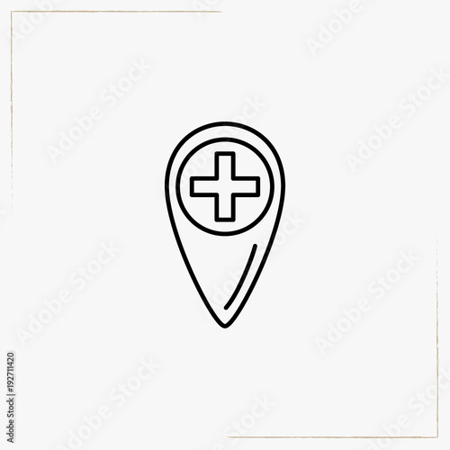 medical location line icon