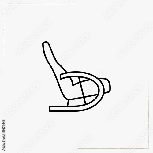 rocking chair line icon