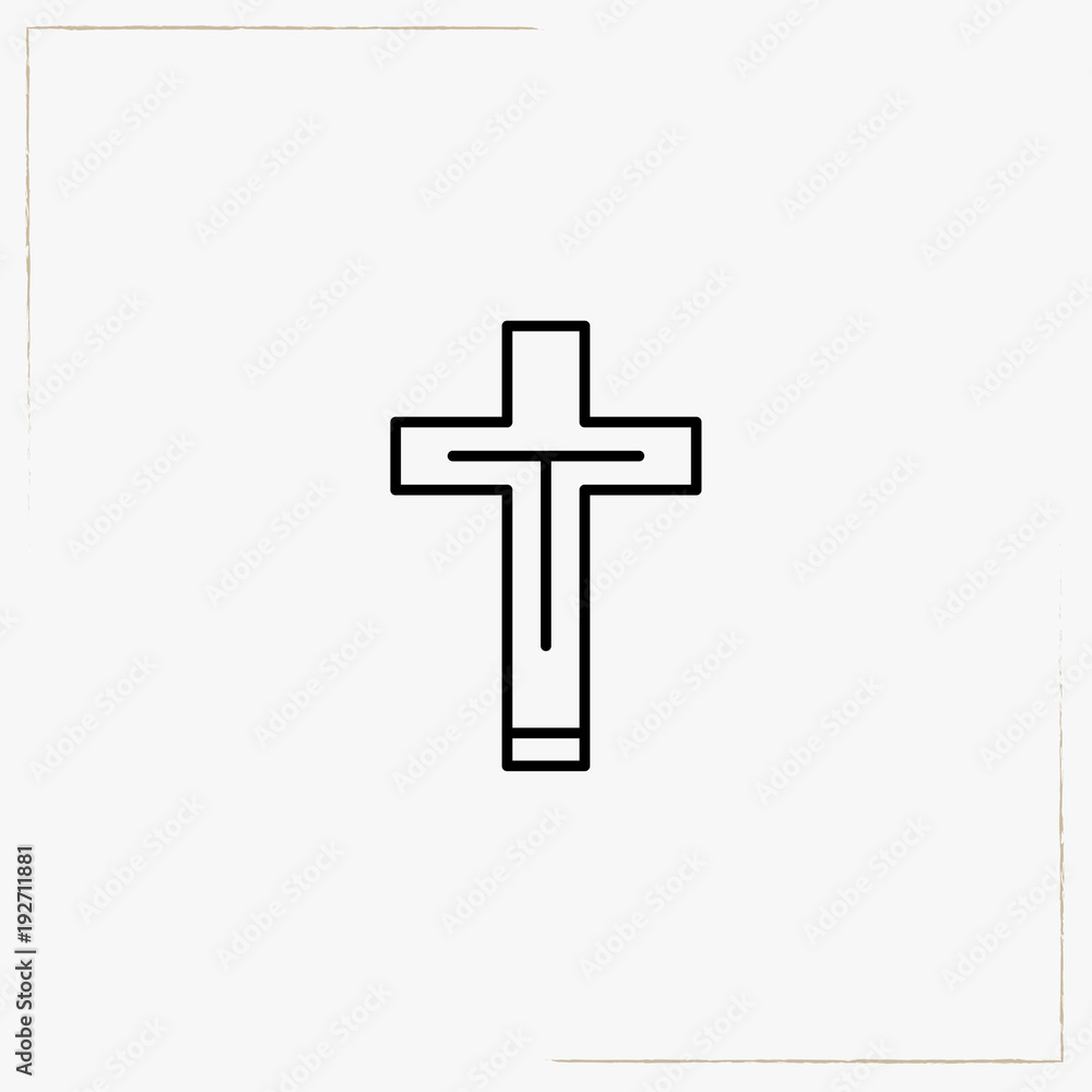 christian cross line icon christian cross line icon
